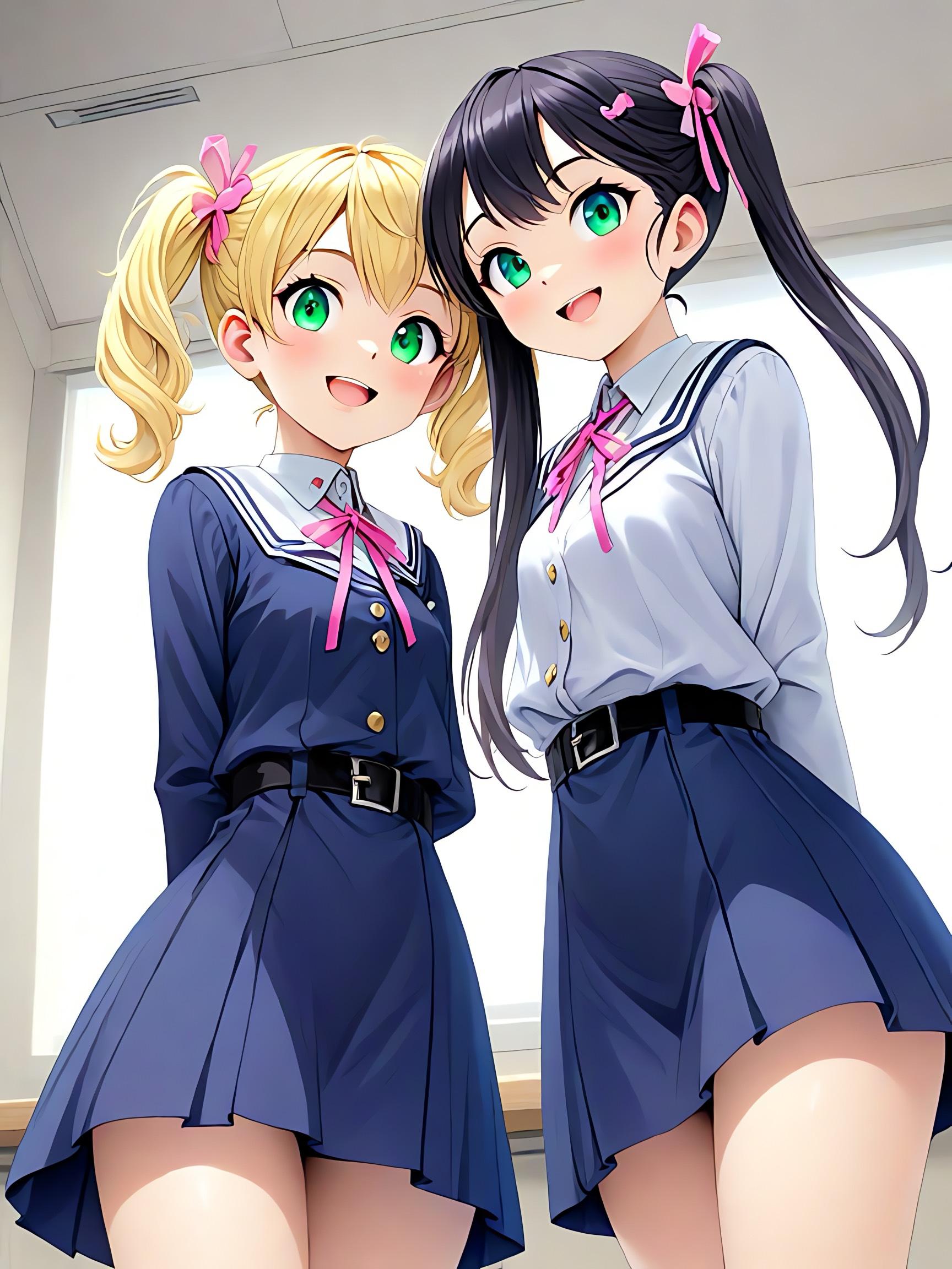 午後の教室！2人は同じ中学に通ってます！ | の人気AIイラスト・グラビア