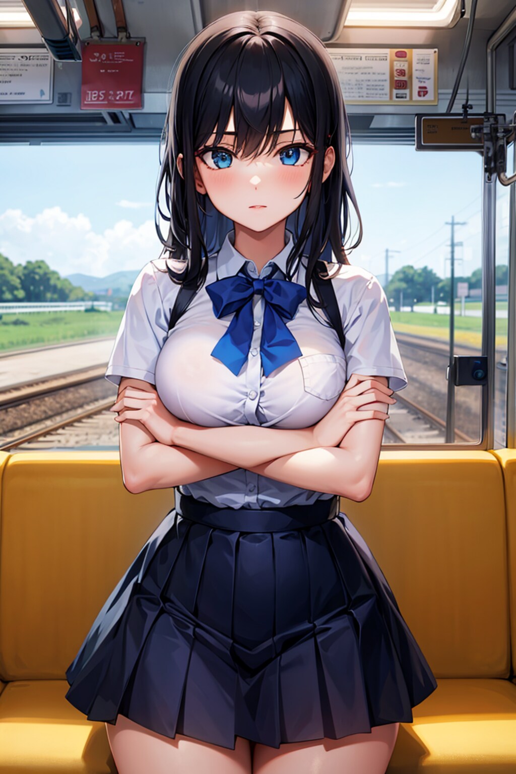 にらみつけられました