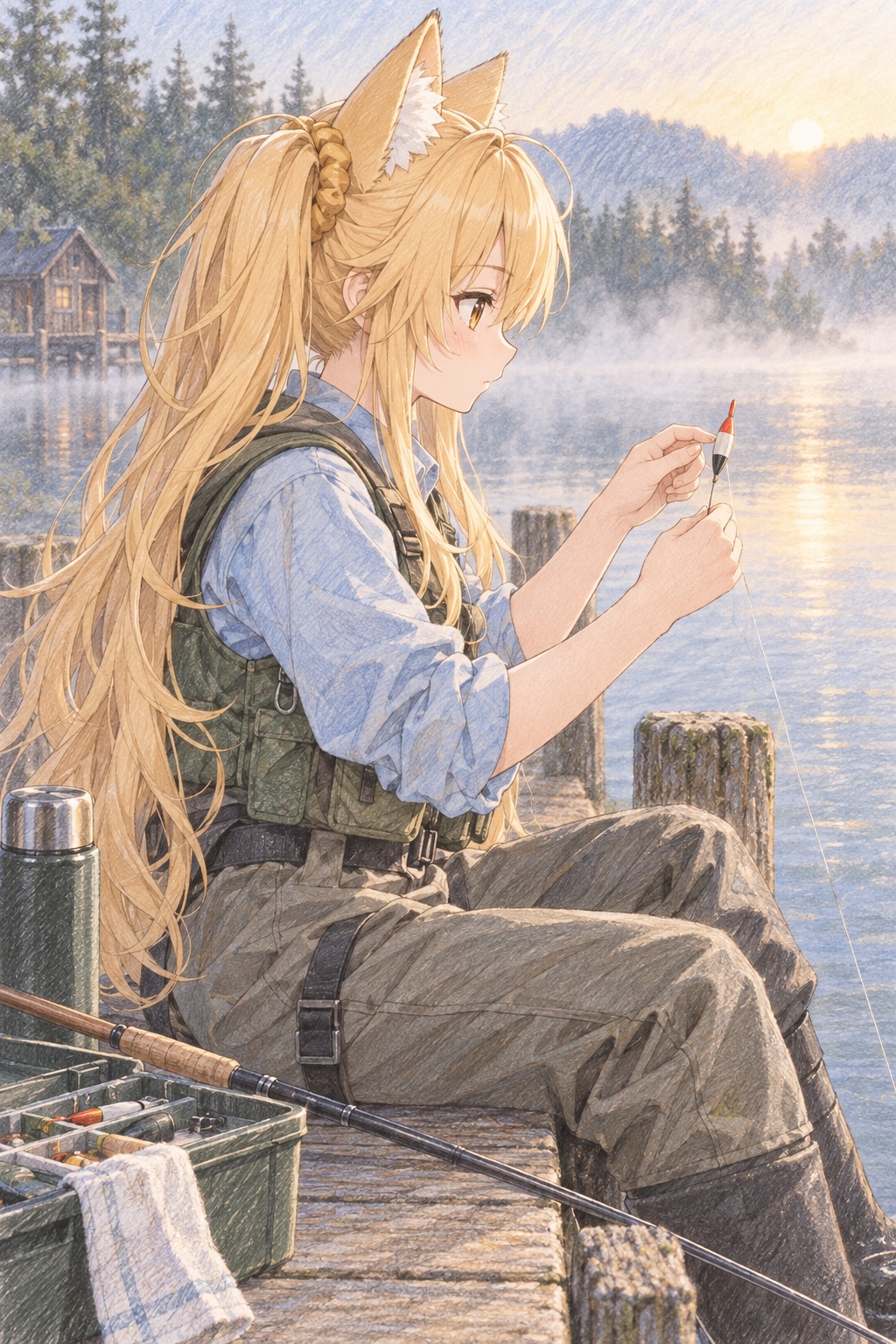 釣りをするミラさん | の人気AIイラスト・グラビア