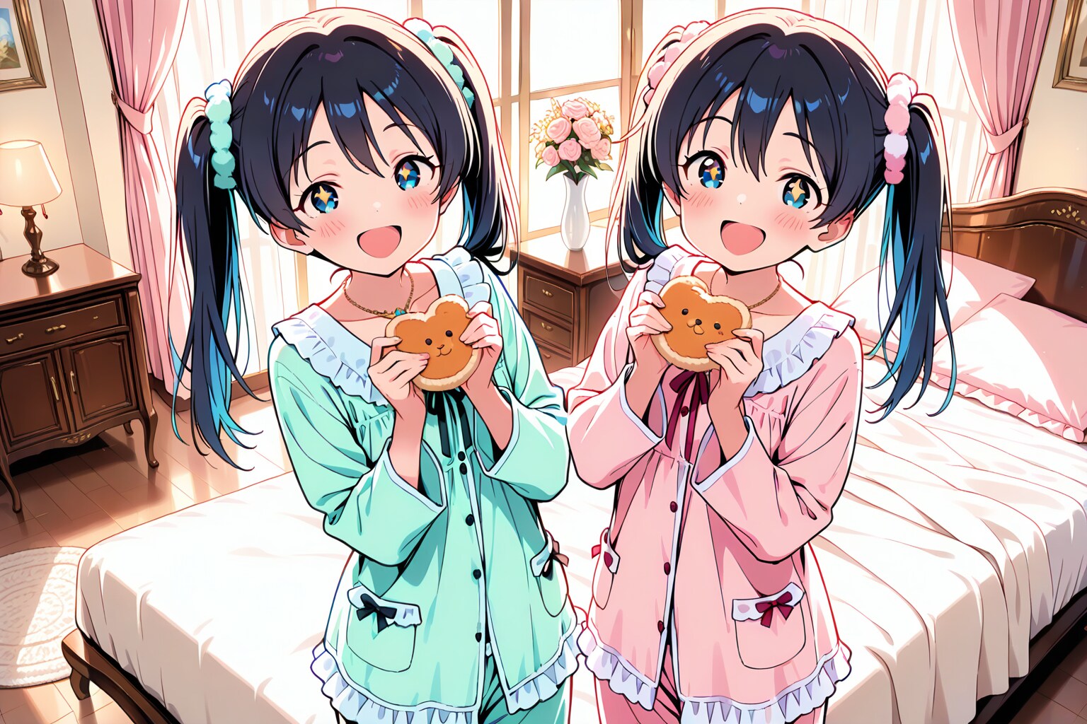 双子の甘い夜更かし | の人気AIイラスト・グラビア