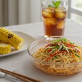摩訶不思議食堂の冷やし中華ととうもろこしのセット 2枚目