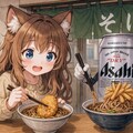 コロッケそばを食べる小さな女の子 4枚目