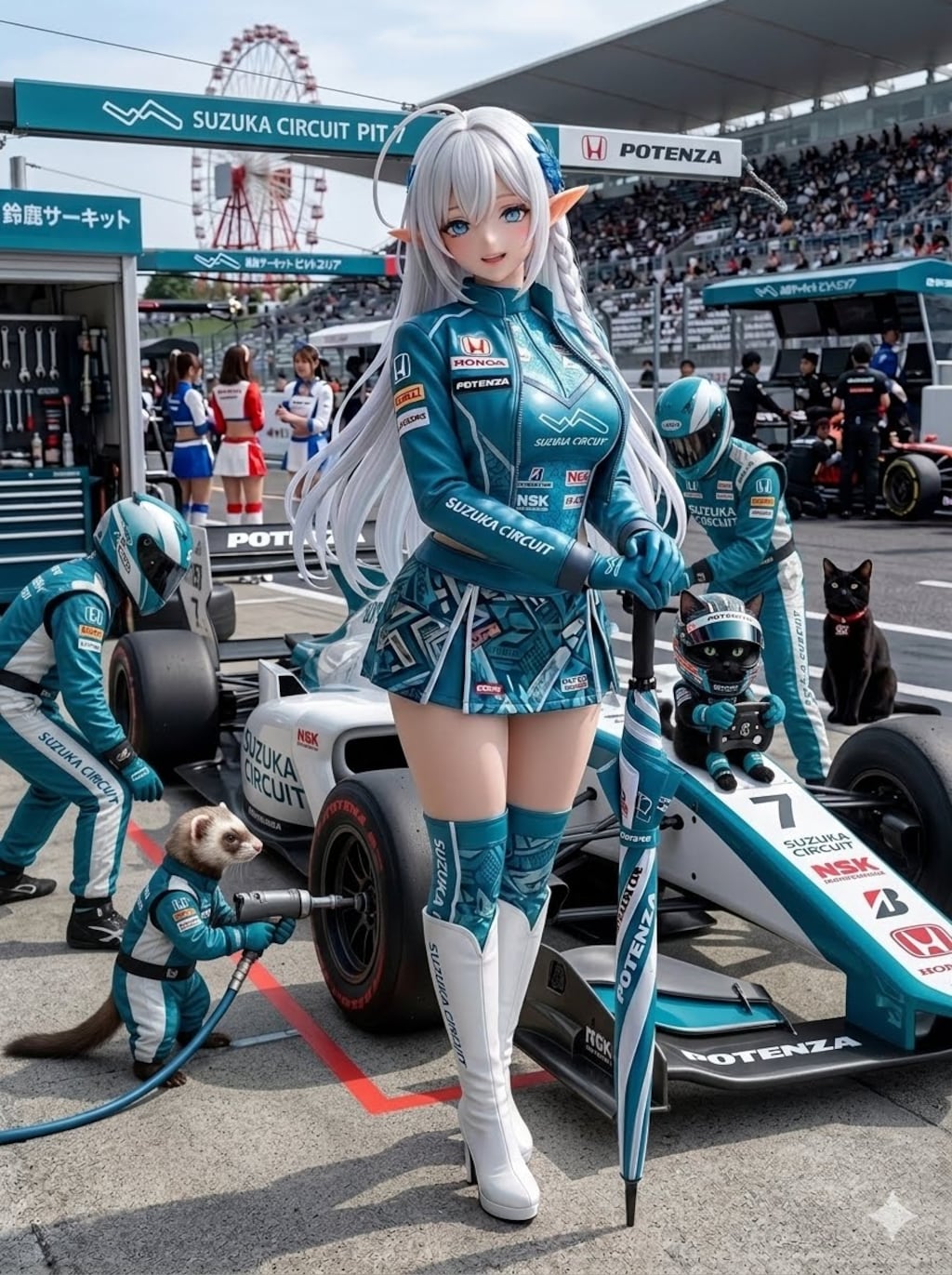 異世界制服少女達 レースクィーンエルフ少女 アクリルドールフィギュア