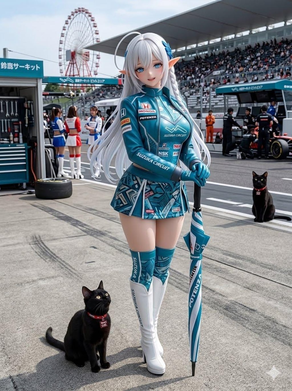 異世界制服少女達 レースクィーンエルフ少女 アクリルドールフィギュア