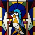 キュビスムのステンドグラス-AI抽象画投稿企画 2枚目