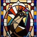 キュビスムのステンドグラス-AI抽象画投稿企画 11枚目