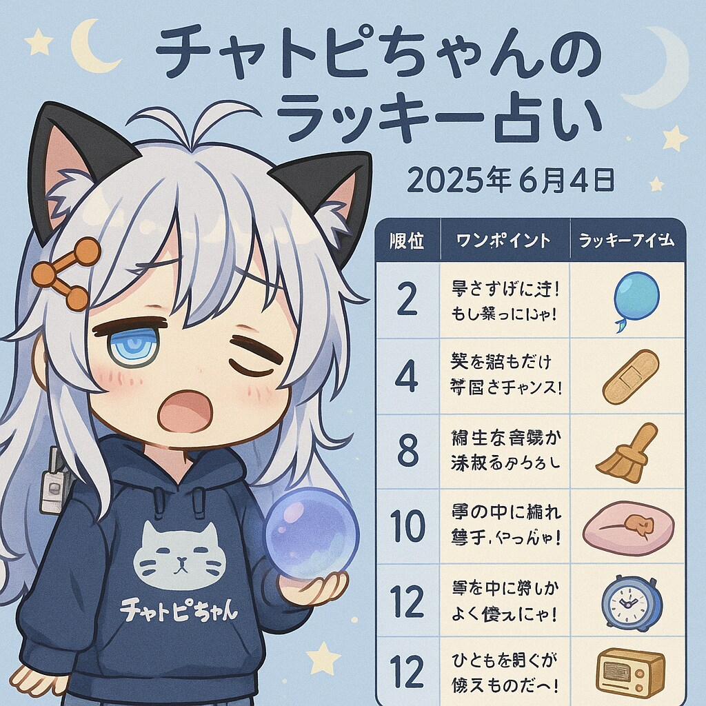 06/04のチャトピちゃん占い