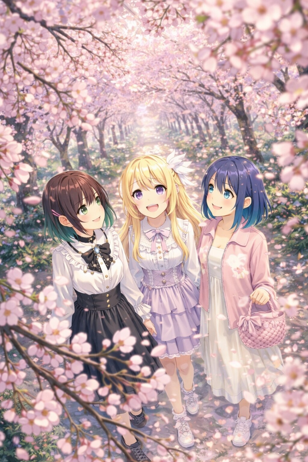 桜トンネルの帰り道