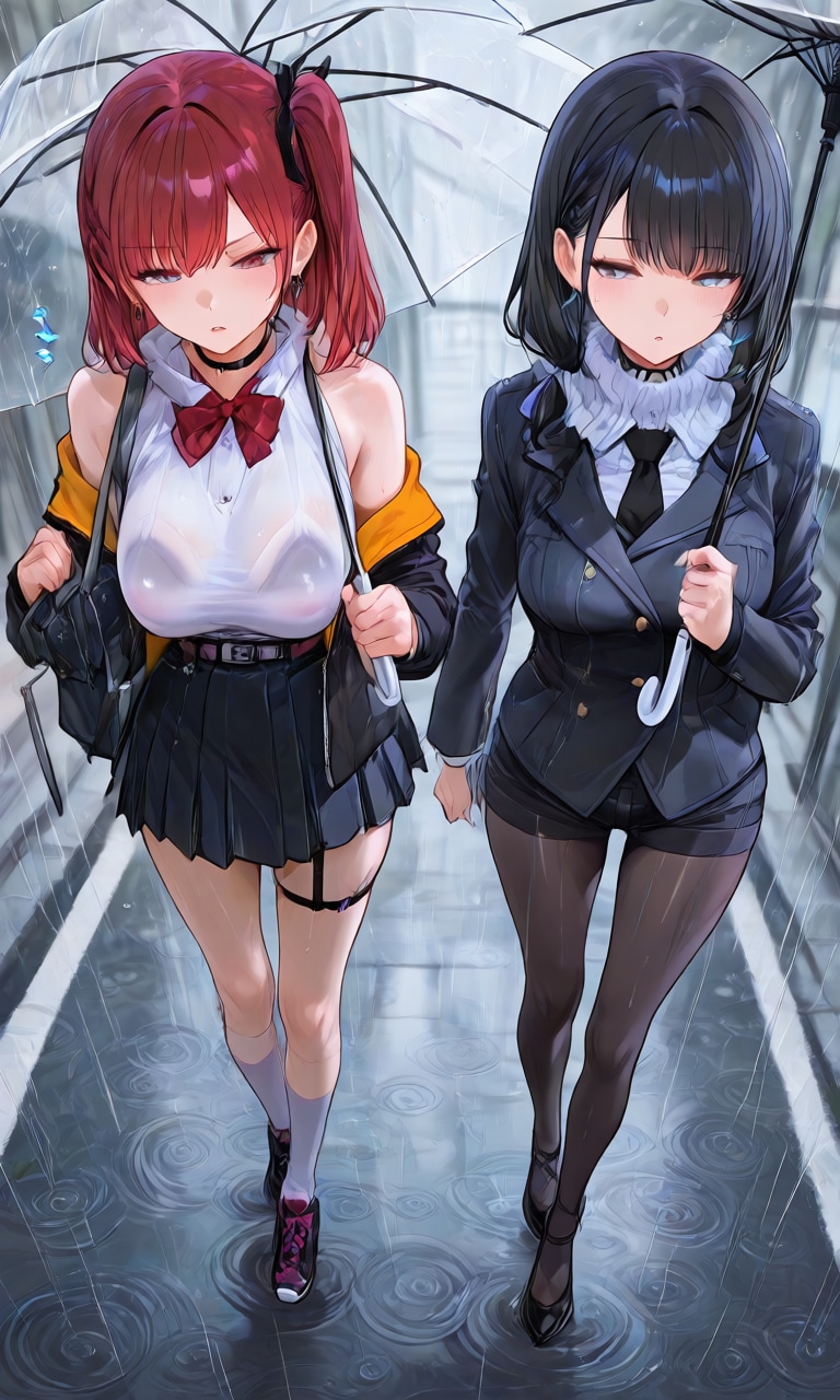 雨の中の二人