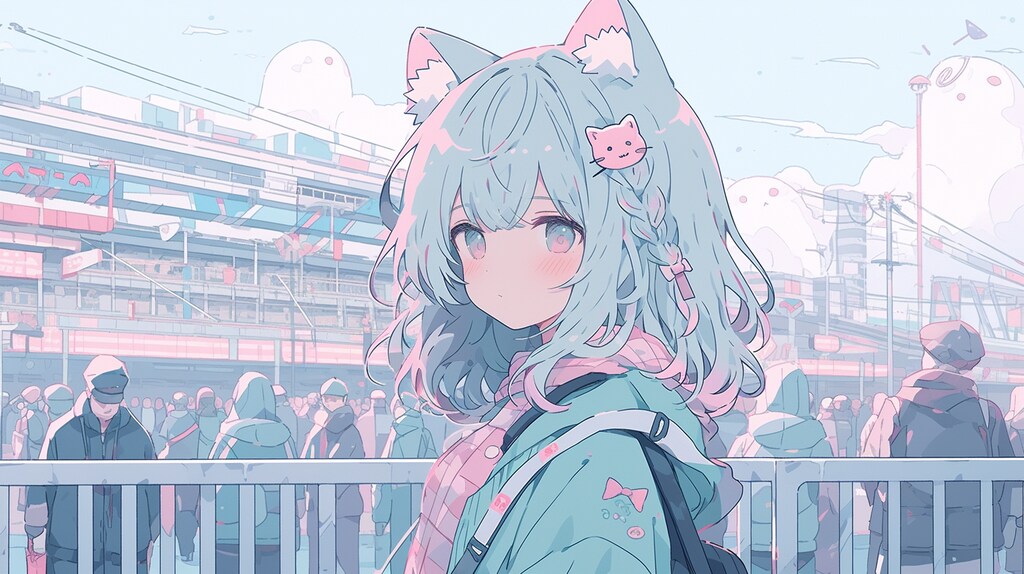 冬祭りの街で出会った猫耳少女