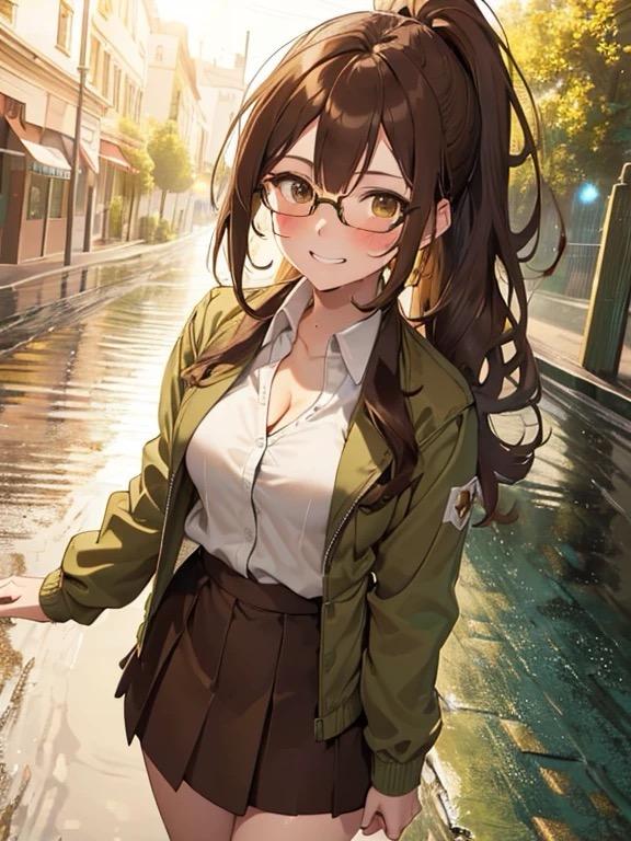 にわか雨とポニテ眼鏡