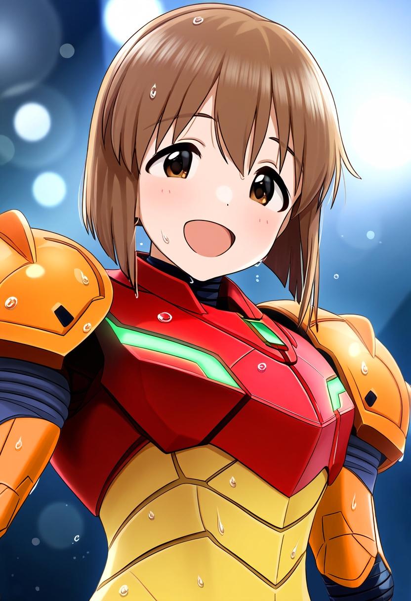 サムスのコスプレをした萩原雪歩