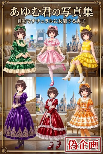 あゆむ君の写真集　自宅でナチュラルに女装する男子