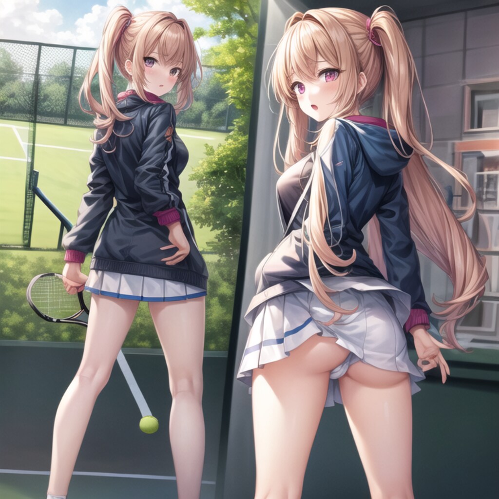 お尻(テニスウェア)