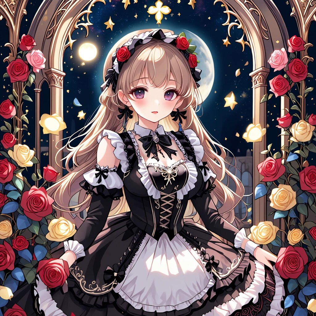 💓月夜に照らされるゴスロリ娘