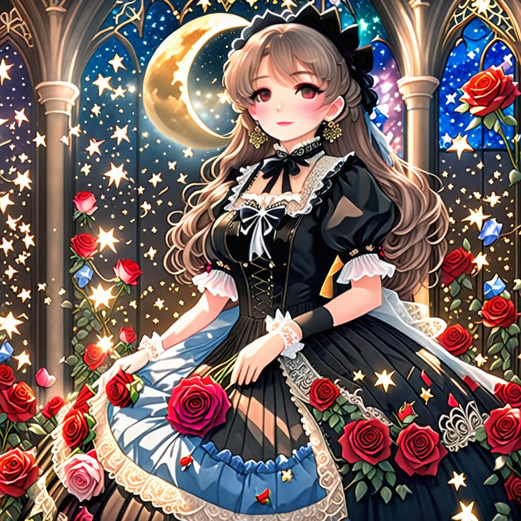 💓月夜に照らされるゴスロリ娘