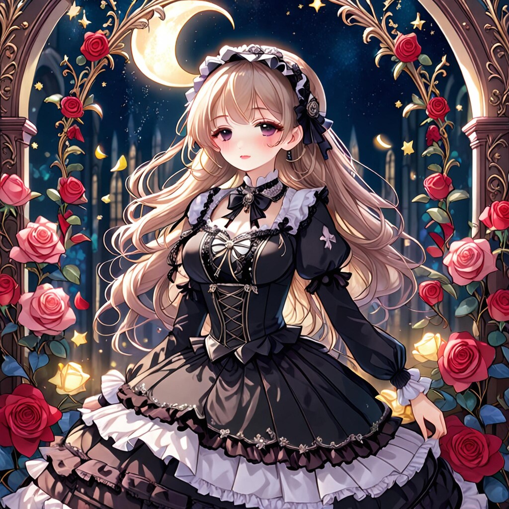 💓月夜に照らされるゴスロリ娘