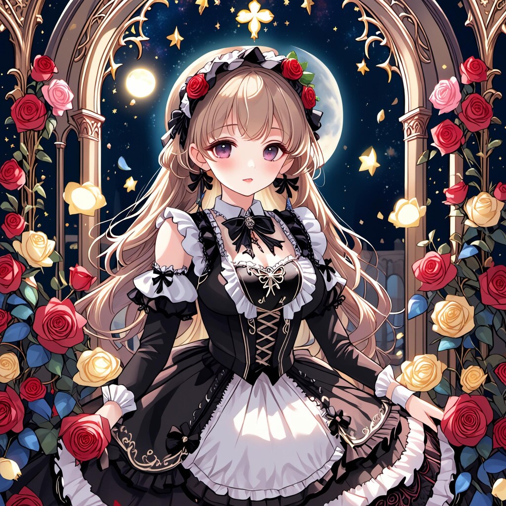 💓月夜に照らされるゴスロリ娘