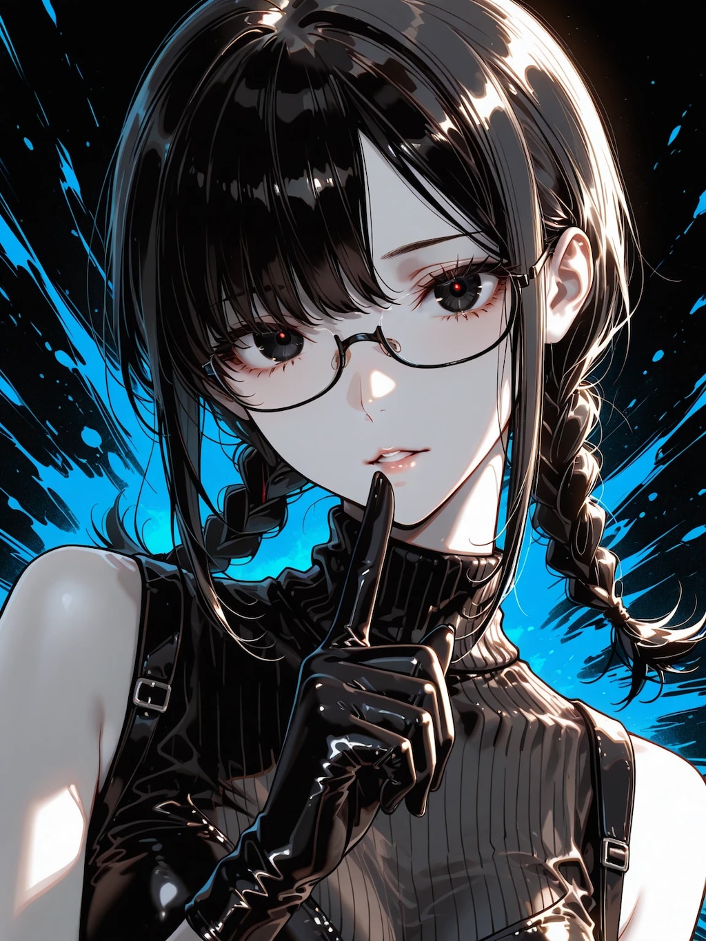 黒髪三つ編み眼鏡ちゃん（仮）のイメージ