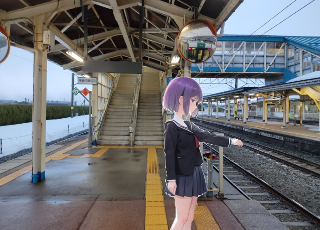 余目駅（ControlNet-Tileのテスト）