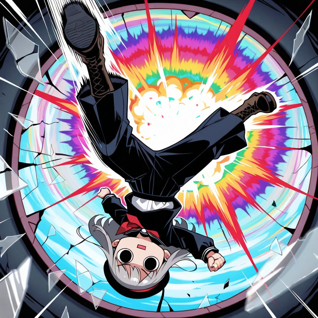 窓ガラスにサイケデリックカオスオーバーヘッドキックをやってしまいよったえらいこっちゃ嬢