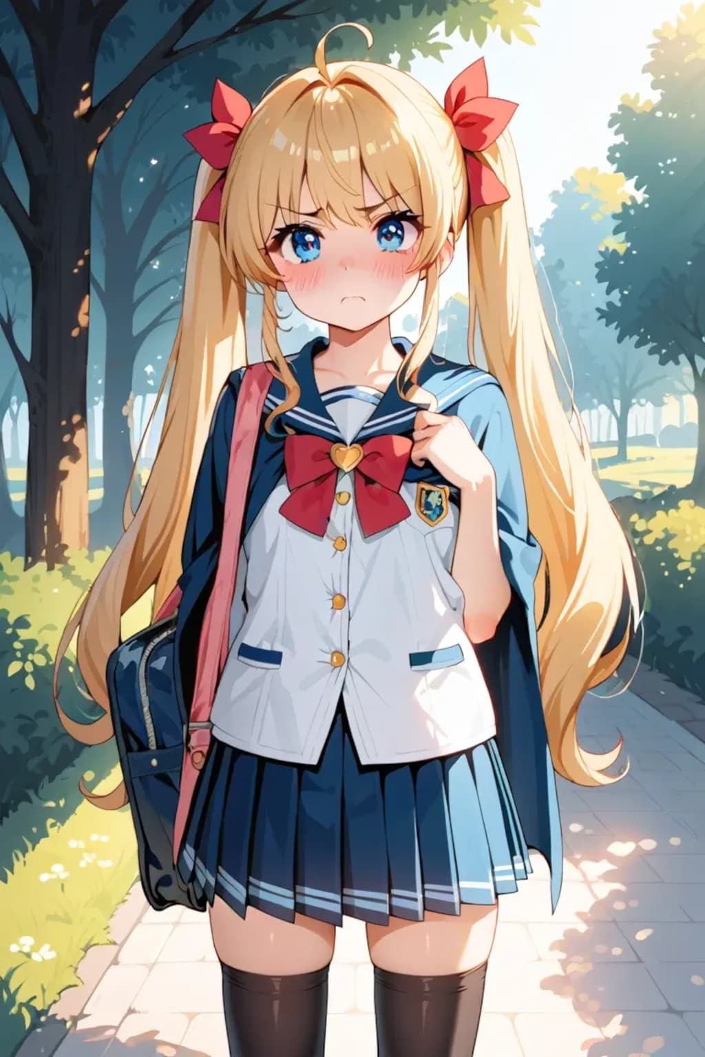 照れてるツインテ少女♡