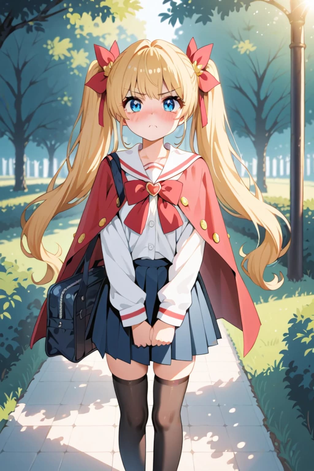 照れてるツインテ少女♡