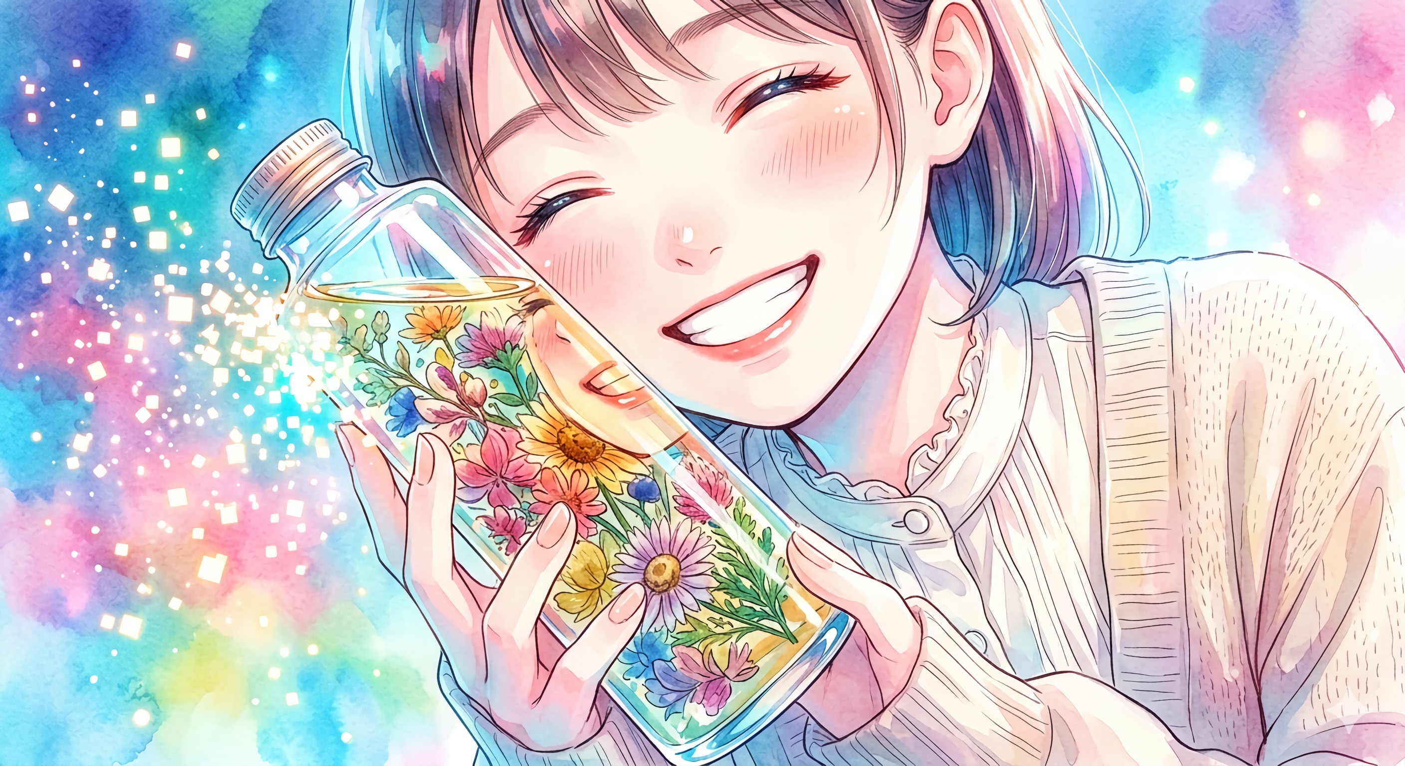 雪どけ肌を焦がす瓶の中の小さな春 | の人気AIイラスト・グラビア