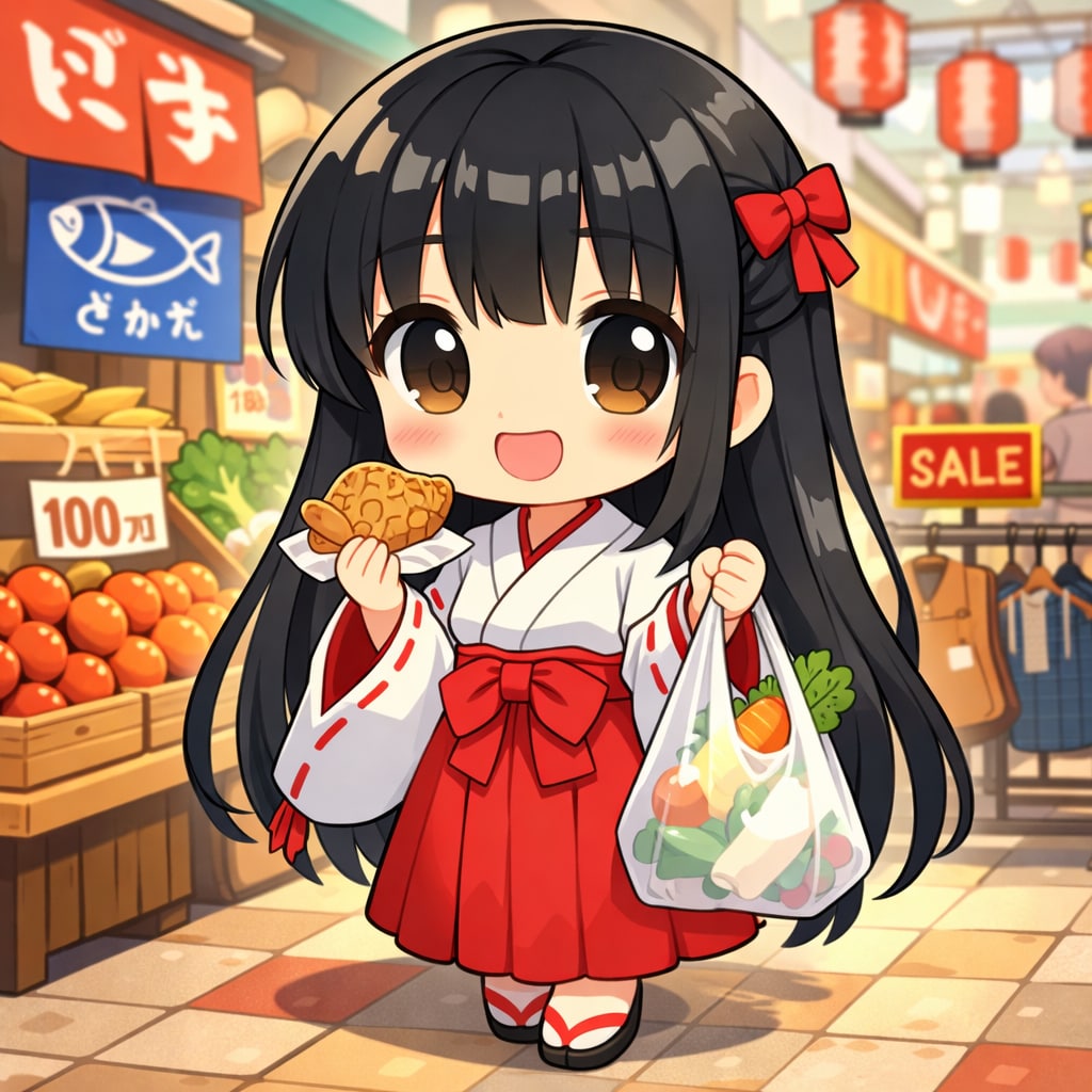 巫女さん買い物 | の人気AIイラスト・グラビア