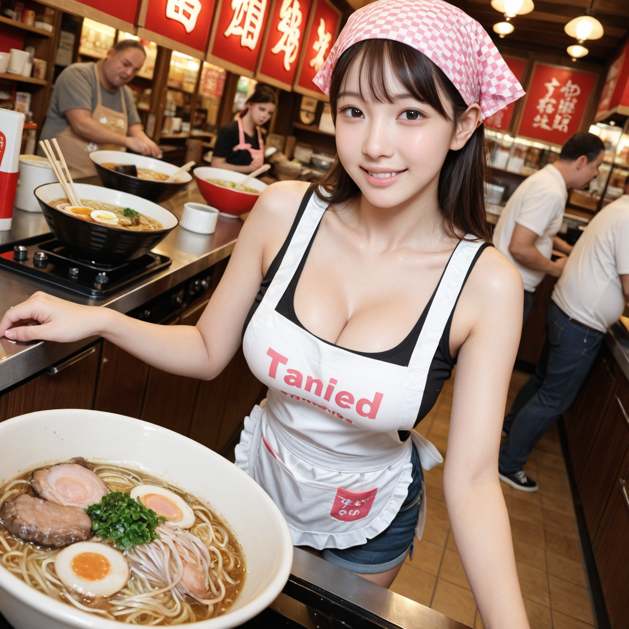 ラーメン屋さんでバイトする明るく清楚な子❤