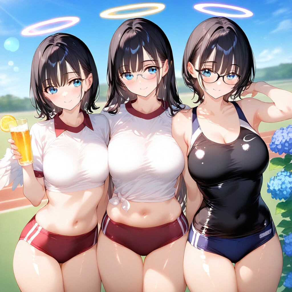 スポーツウェア天使さん3人！