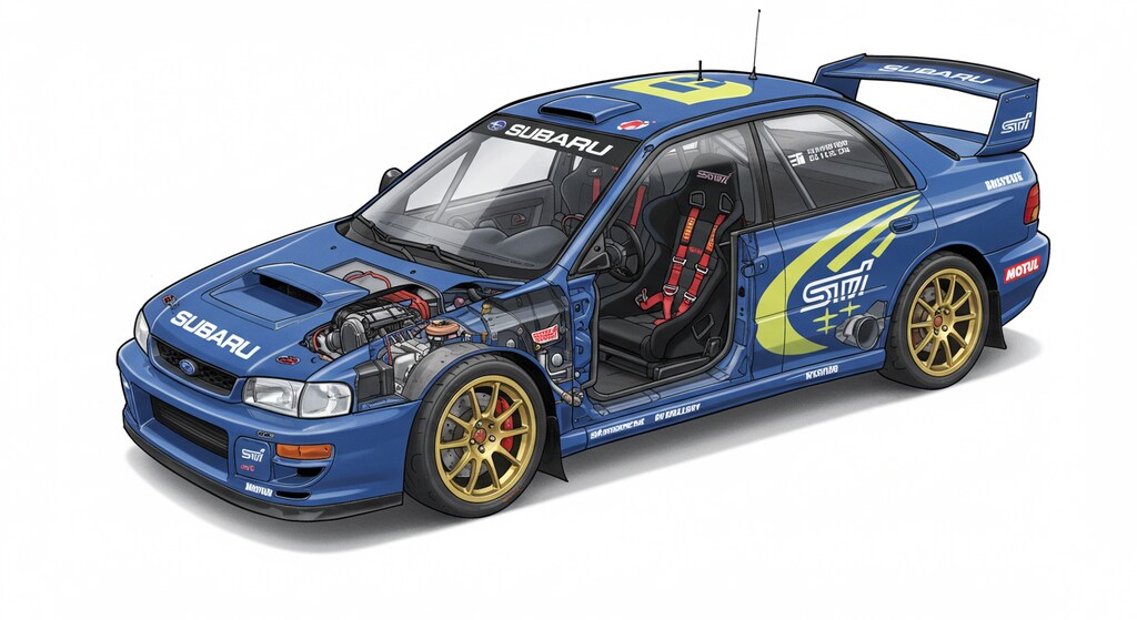 スバルインプレッサラリーカー　透視画面