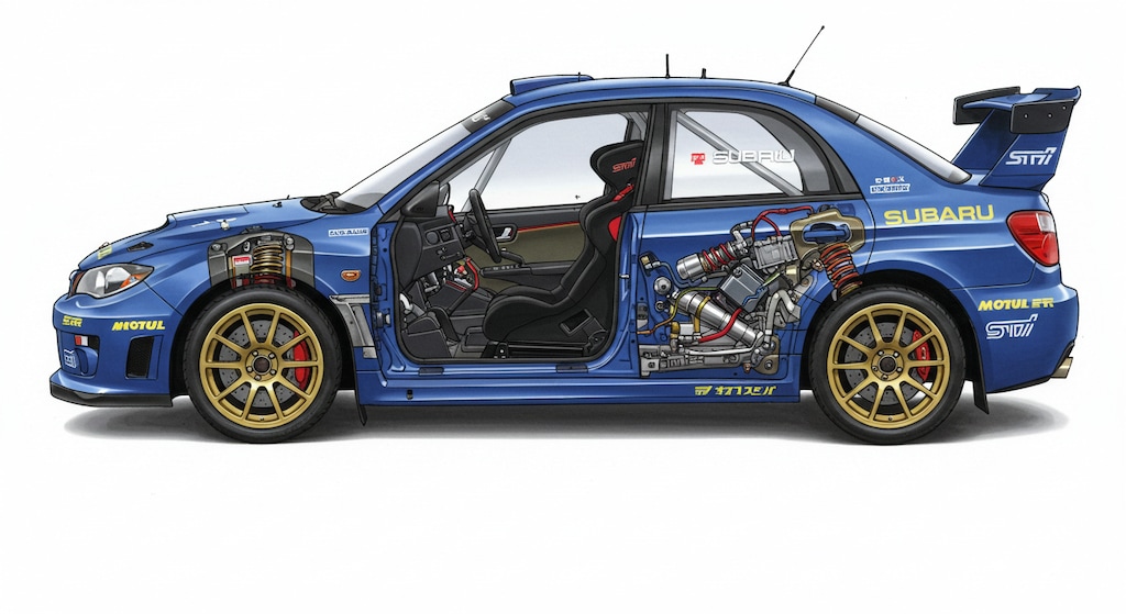 スバルインプレッサラリーカー　透視画面