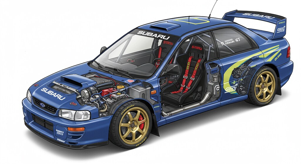 スバルインプレッサラリーカー　透視画面