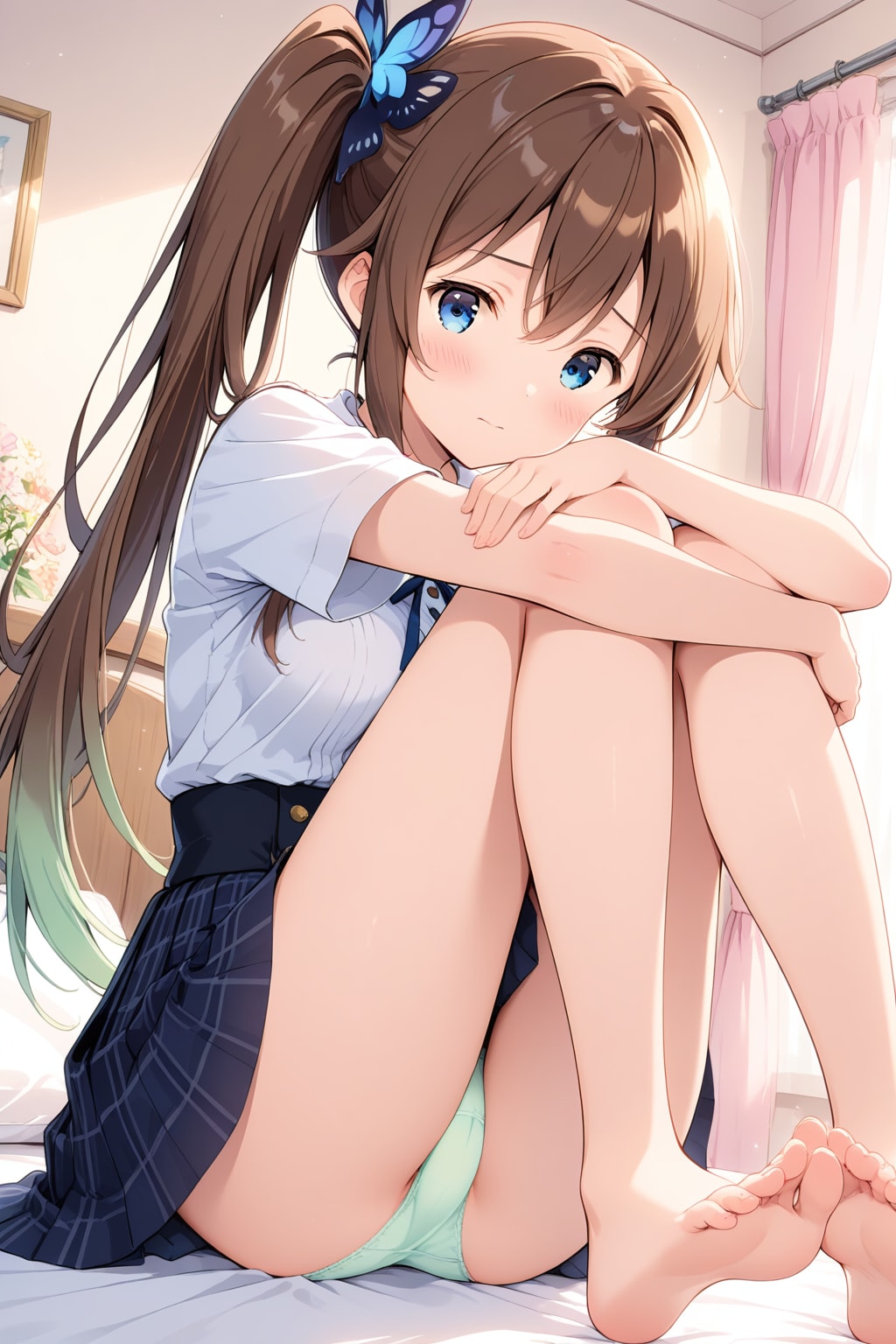 サイドビューな三角座り