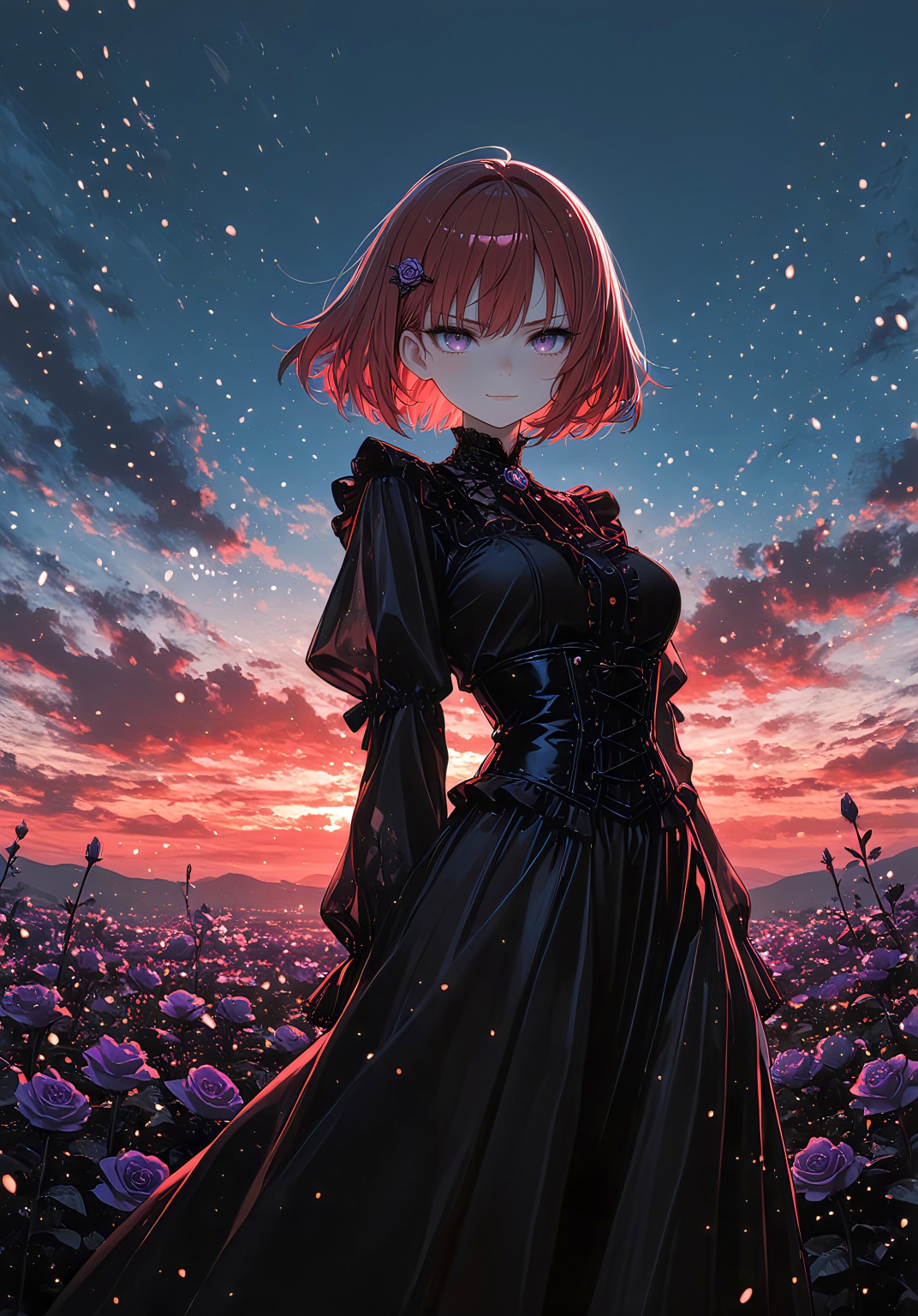 黒き装い、燃える眼差し