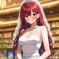 長身美脚赤髪紫目美少女のヴェディングドレス姿💒（ＰＲＩＳＭ様＋ＨＡＬＯ様） 2枚目