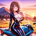 ラバースーツの心実とバイク(LILY版) 4枚目