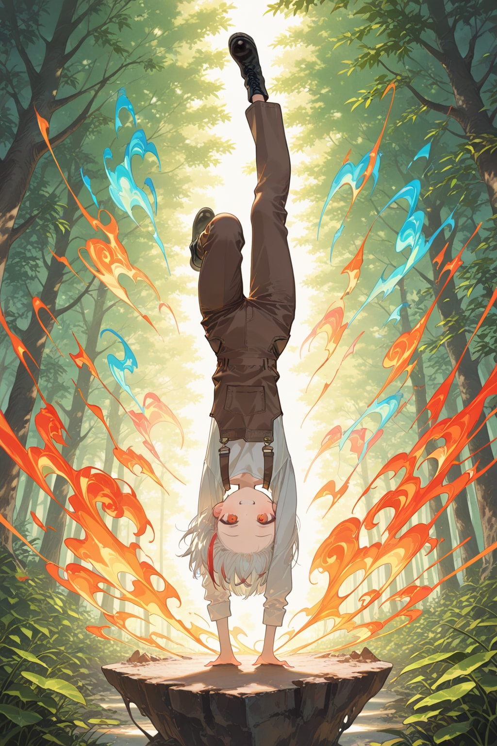 逆立ちする白遊ちむちゃん