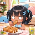 いなり寿司を食べるこなつちゃん 3枚目