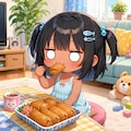 いなり寿司を食べるこなつちゃん 5枚目