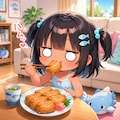いなり寿司を食べるこなつちゃん 2枚目