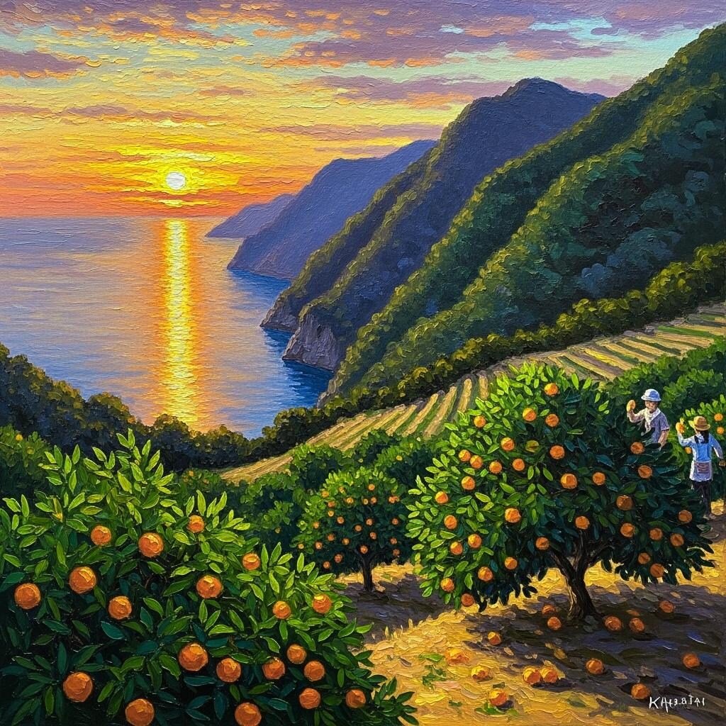 みかん園の夕日