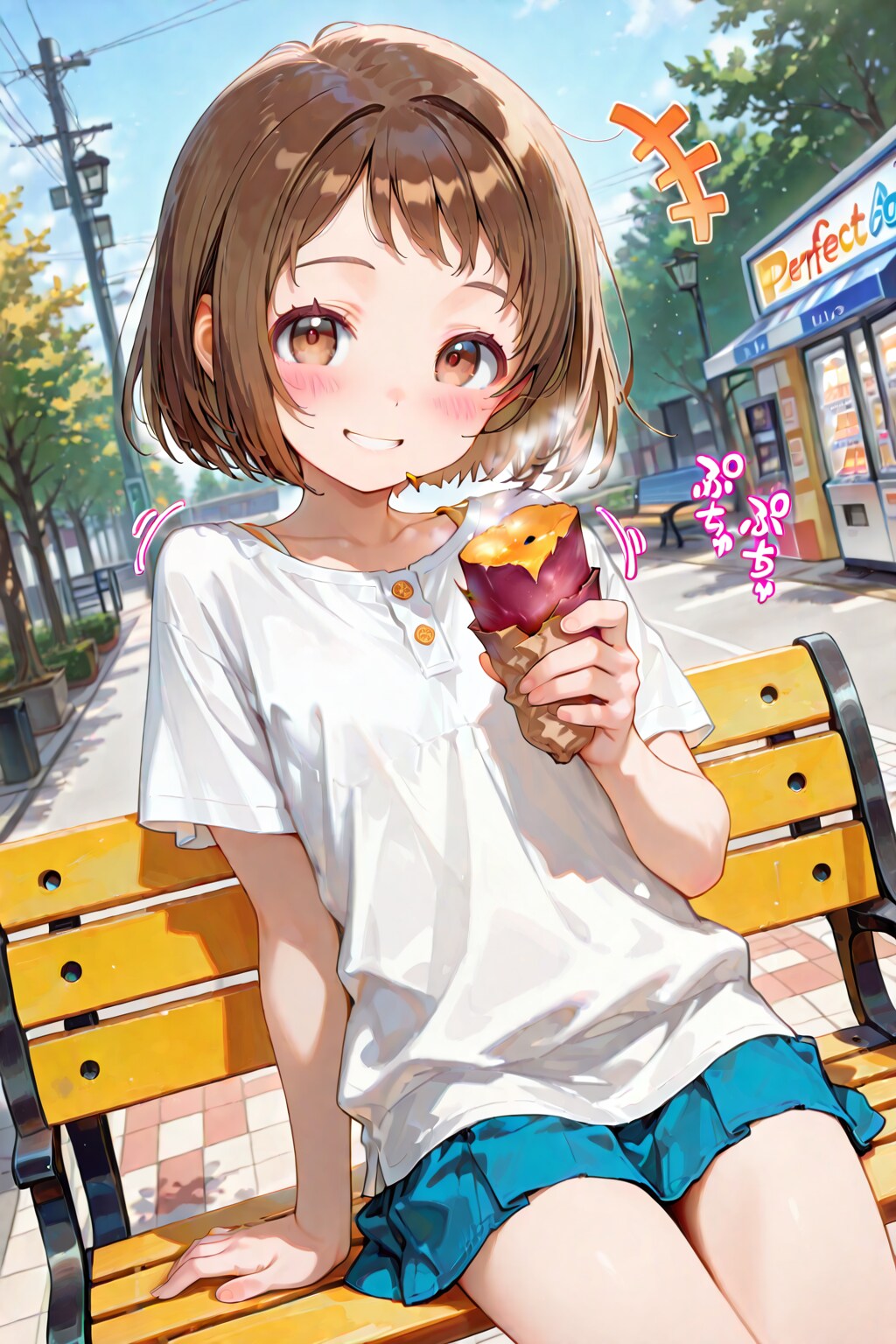 暖かくても、焼き芋は美味しいね、コフィちゃんｗ