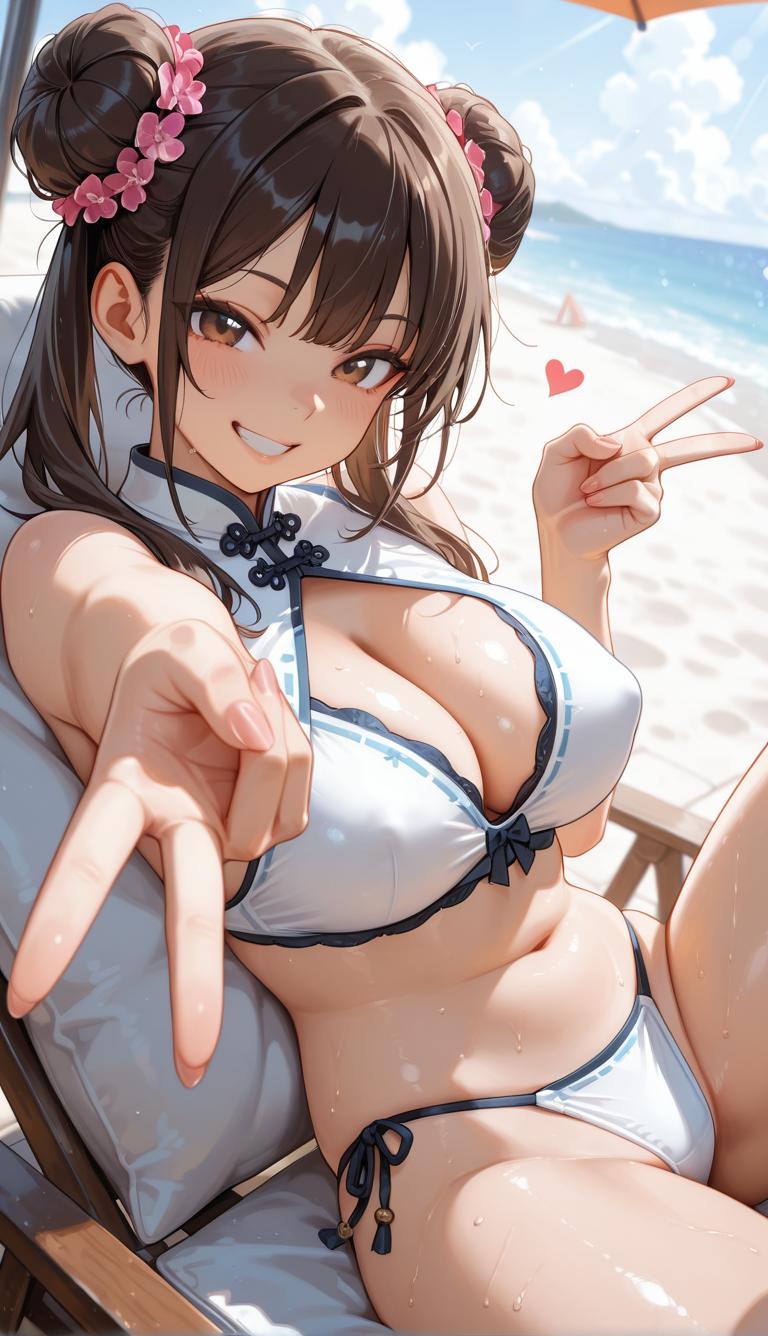 砂浜で一枚