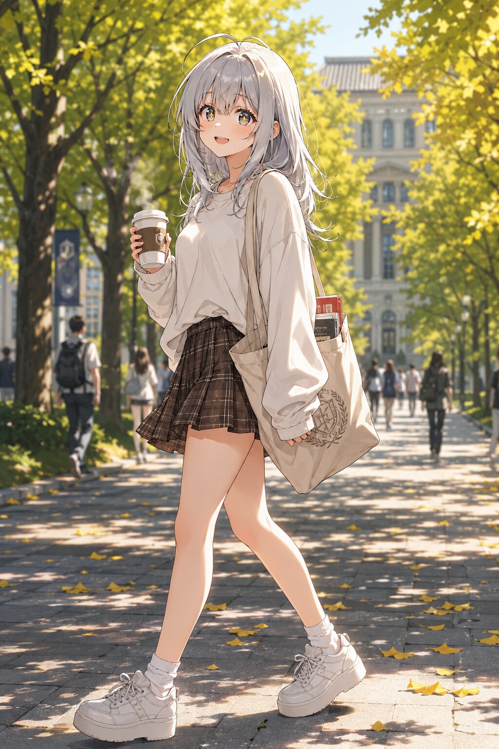 キャンパスの銀杏並木