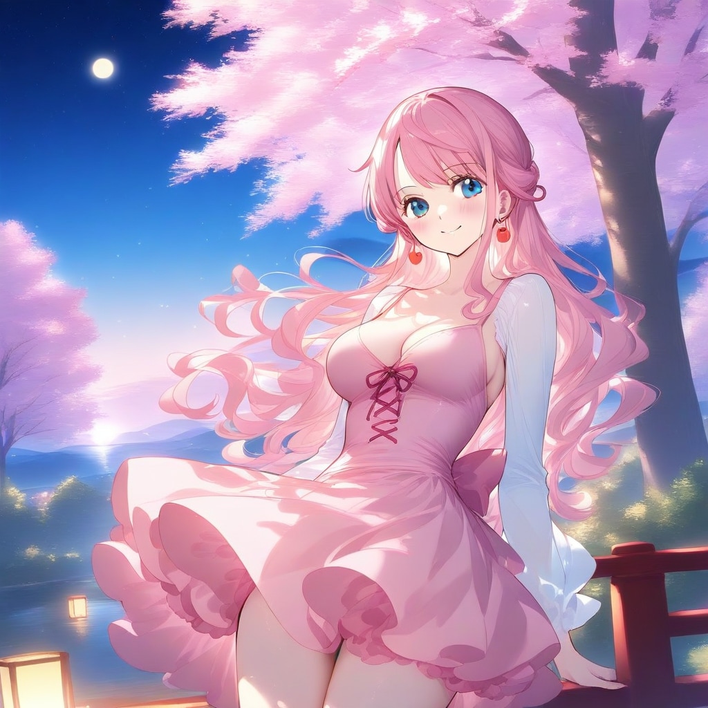 パステルカラーの夜桜