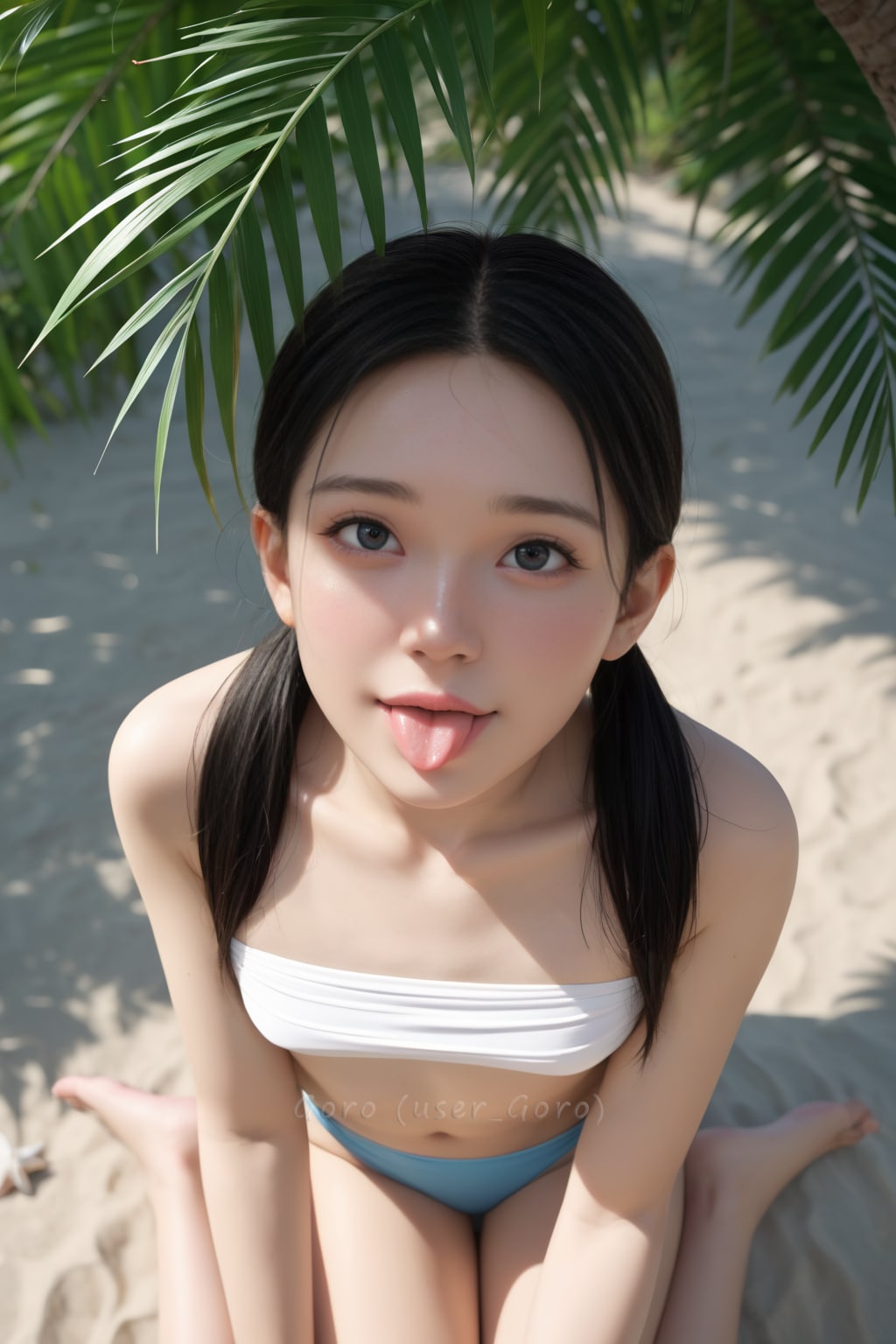 スレンダー水着に見上げられたら