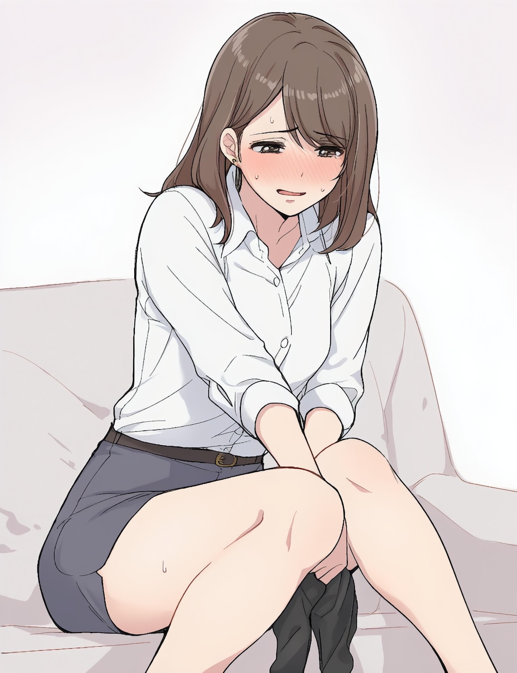 僕はストッキングを脱いでいる同僚に…