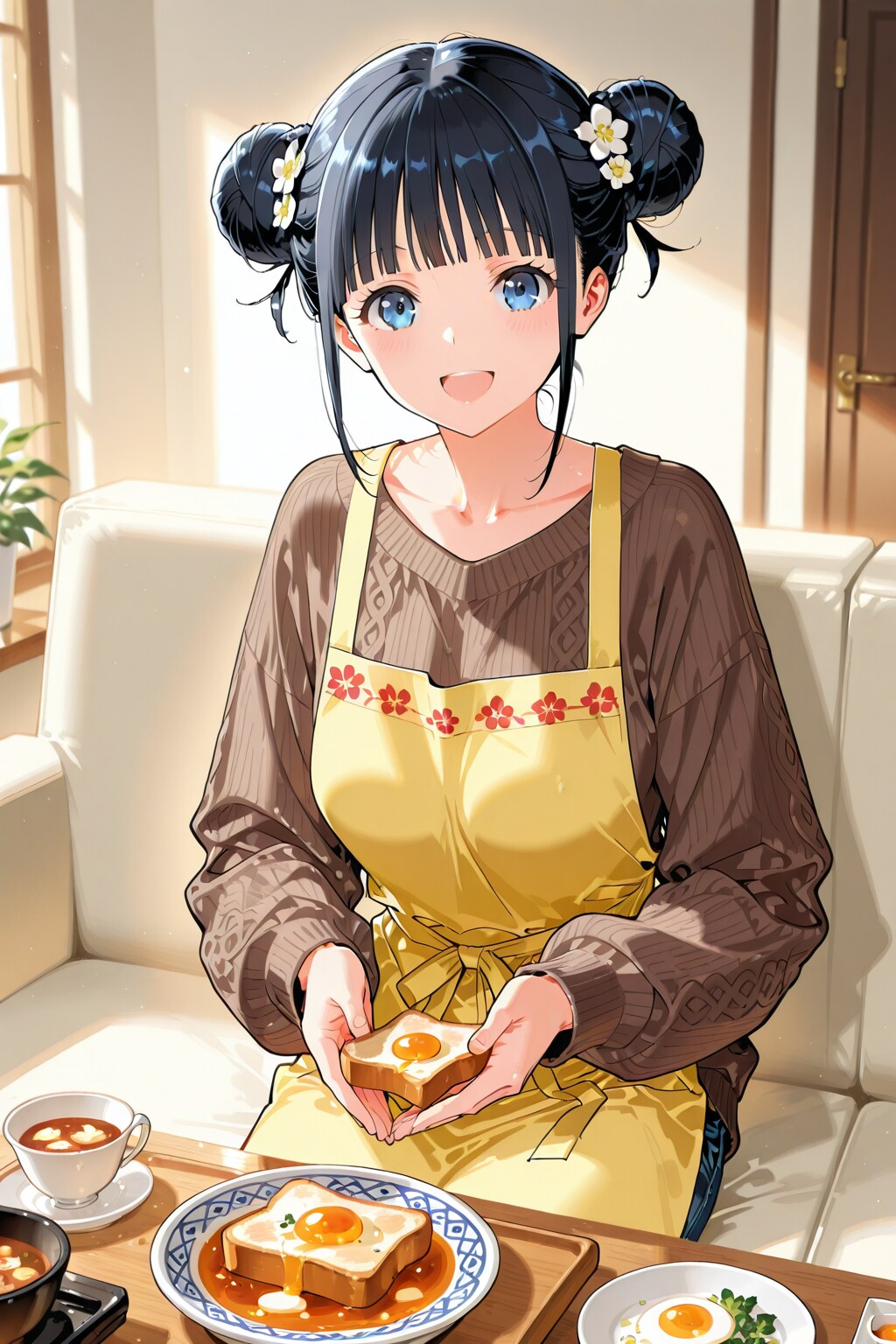 おだんごちゃん🍡✨と朝ごはん🍚✨　2/8 | の人気AIイラスト・グラビア